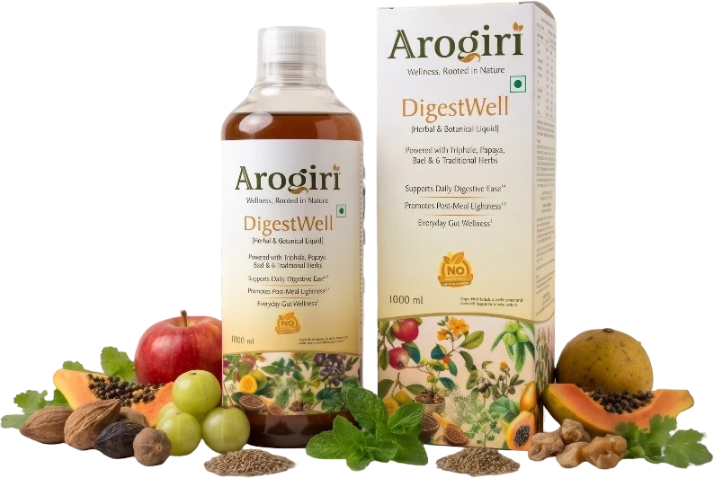 Arogiri DigestWell 1000 ml bottle and carton
